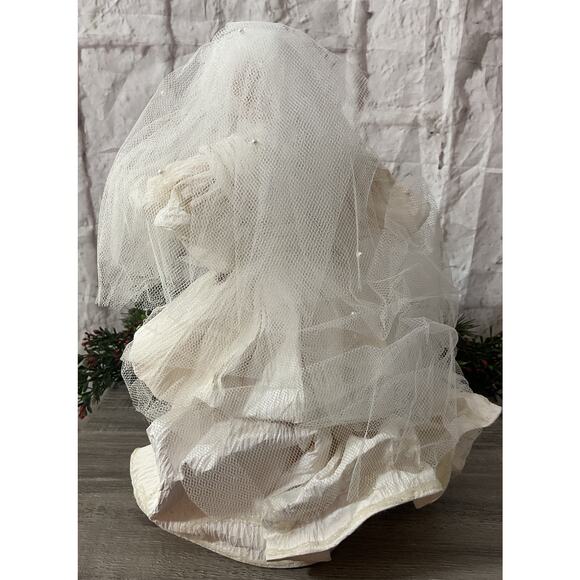 Vintage Ornate RR Roman Paper Mache Bride 13” Christmas Wedding Decor - Picture 5 of 8